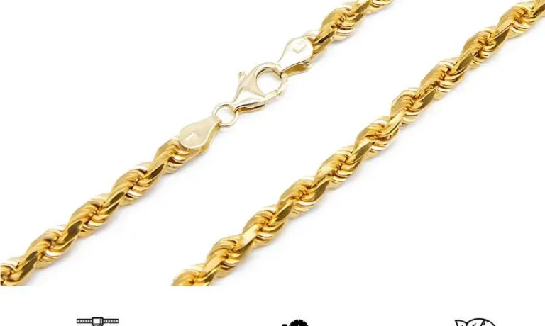 Diamond-cut gold rope chain produced on a chain faceting machine